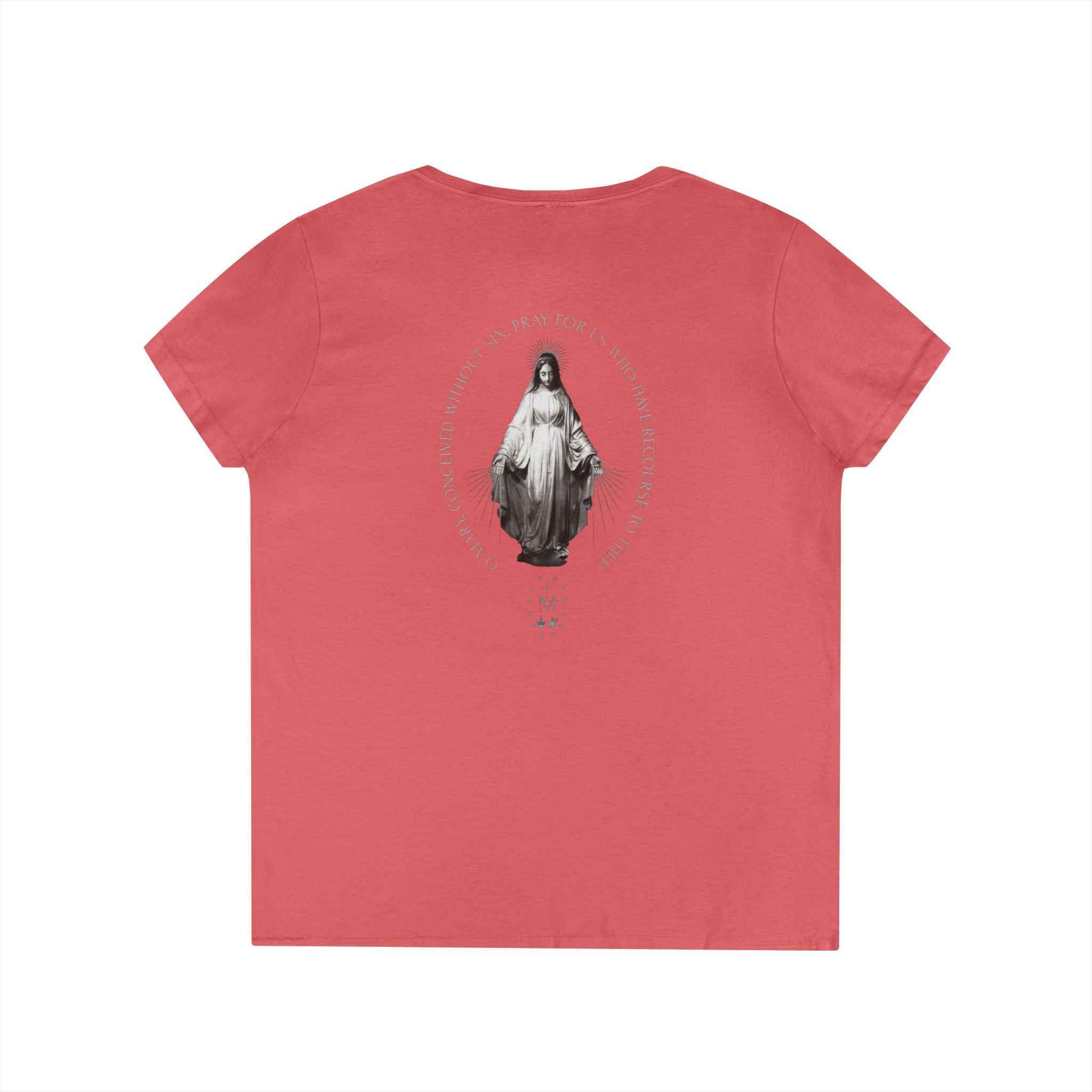 Sacred Heart Marian Graphic Ladies' Shirt —  Iter Fidelis V-Neck Tee