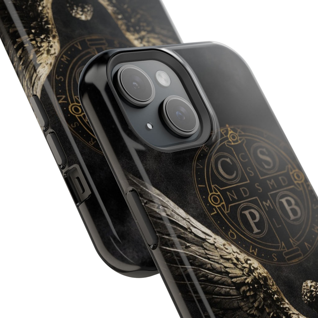 Saint Benedict Medal Phone Case – Archangel Warrior Design, Catholic Protection Case (iPhone & Samsung)