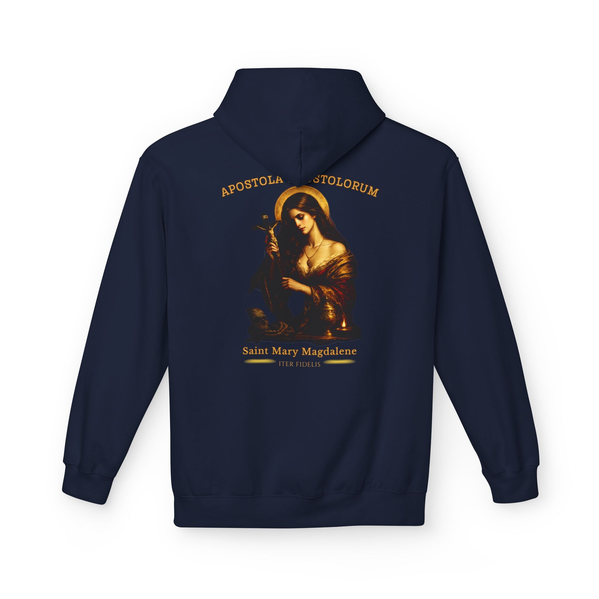 Mary Magdalene Graphic Hoodie — "Iter Fidelis" Religious Art Pullover