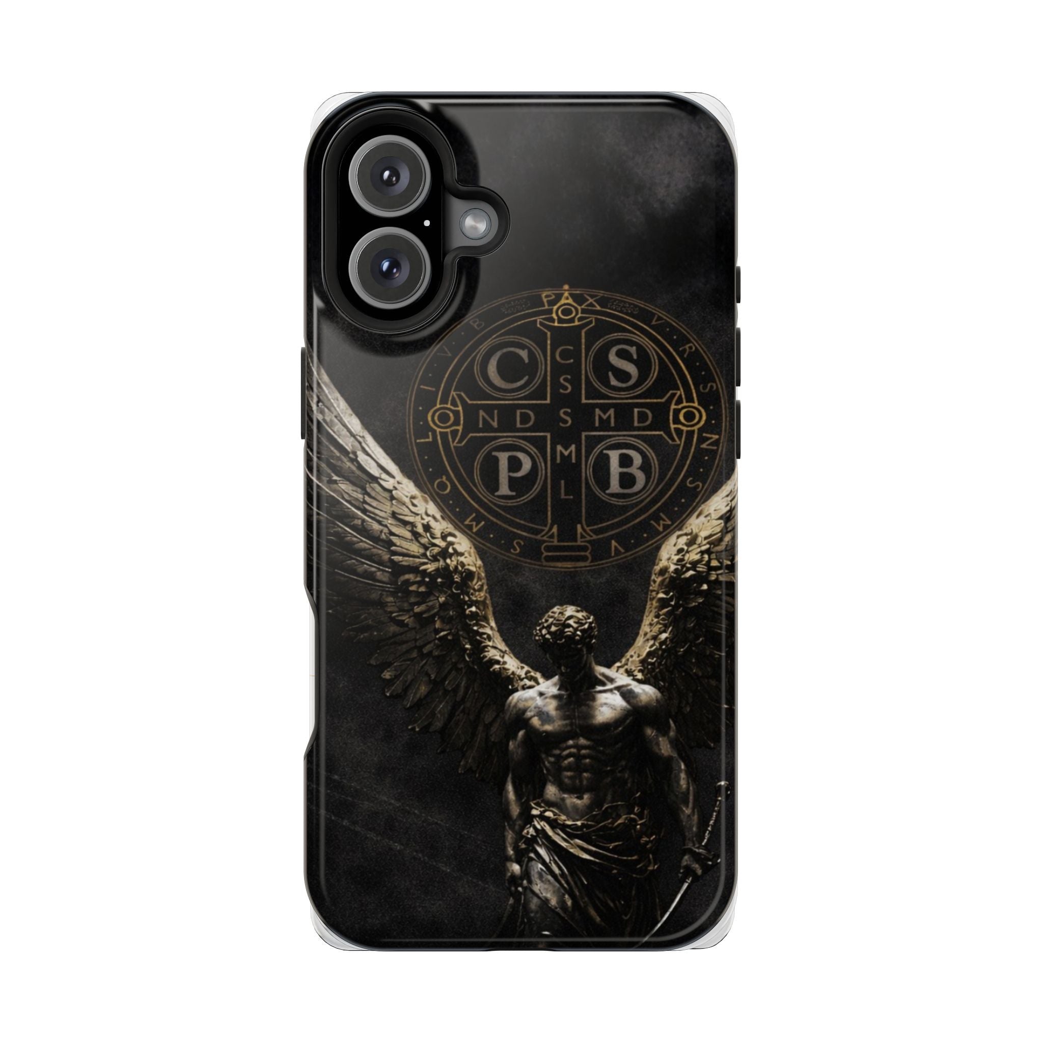 Saint Benedict Medal Phone Case – Archangel Warrior Design, Catholic Protection Case (iPhone & Samsung)