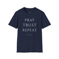 Pray Trust Repeat Women's T-Shirt — Faith Inspirational Graphic Tee