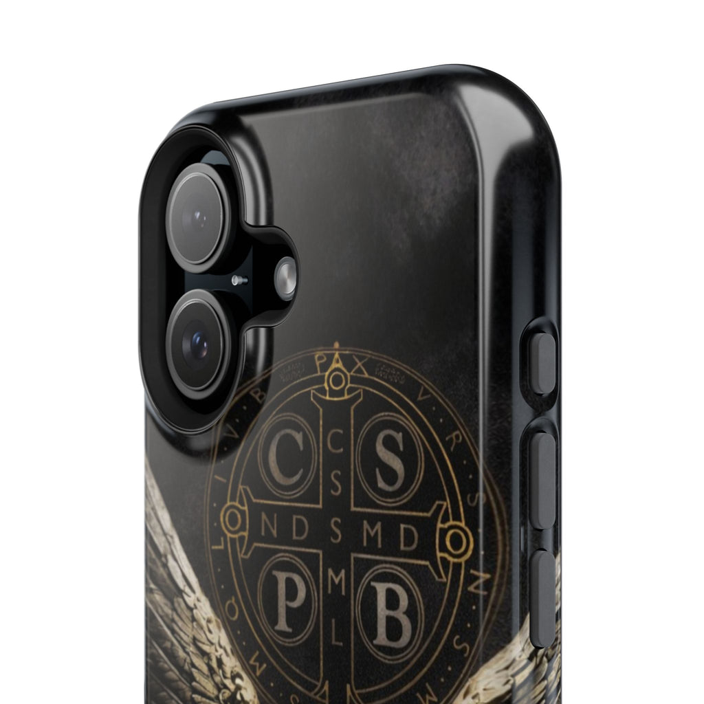 Saint Benedict Medal Phone Case – Archangel Warrior Design, Catholic Protection Case (iPhone & Samsung)