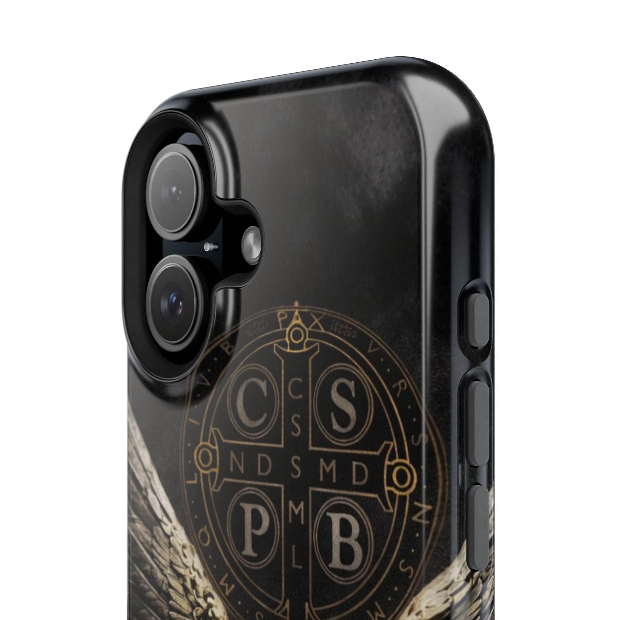 Saint Benedict Medal Phone Case – Archangel Warrior Design, Catholic Protection Case (iPhone & Samsung)