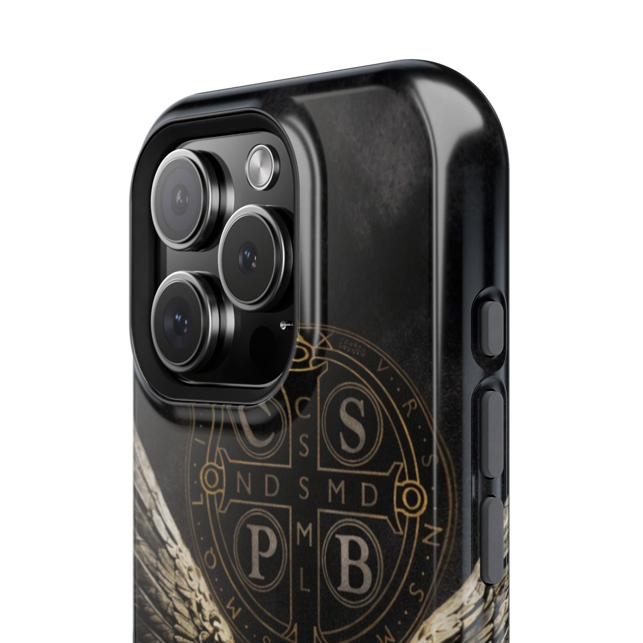 Saint Benedict Medal Phone Case – Archangel Warrior Design, Catholic Protection Case (iPhone & Samsung)