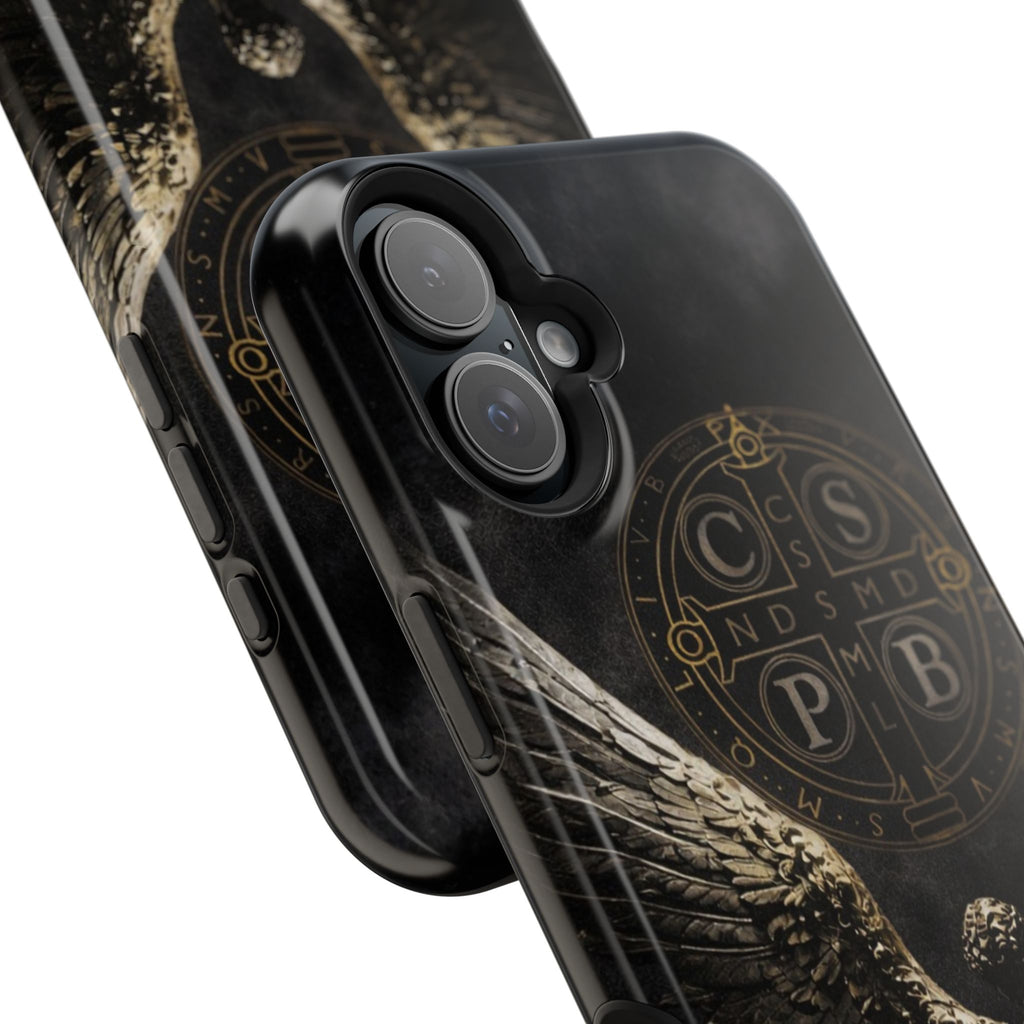 Saint Benedict Medal Phone Case – Archangel Warrior Design, Catholic Protection Case (iPhone & Samsung)