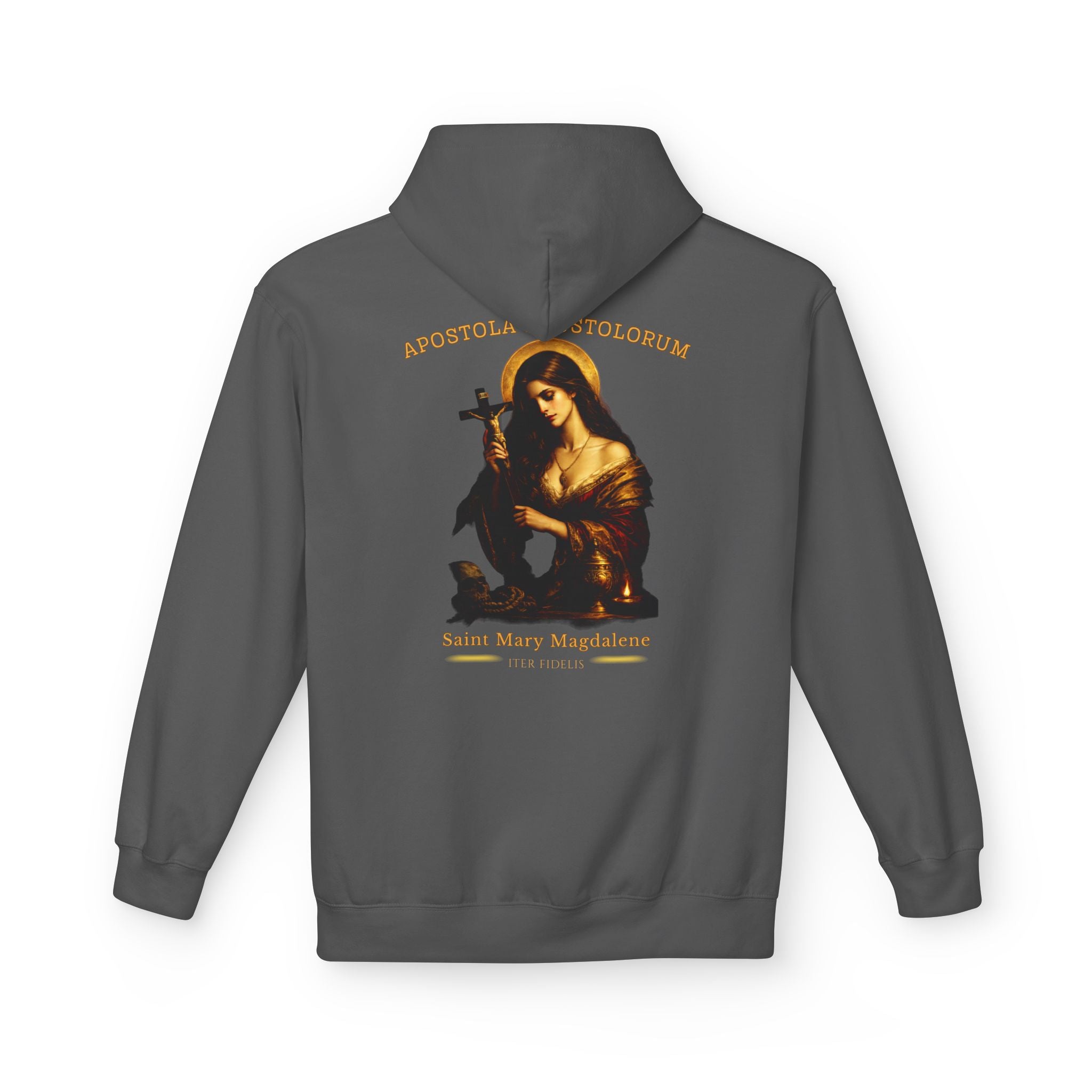 Mary Magdalene Graphic Hoodie — "Iter Fidelis" Religious Art Pullover