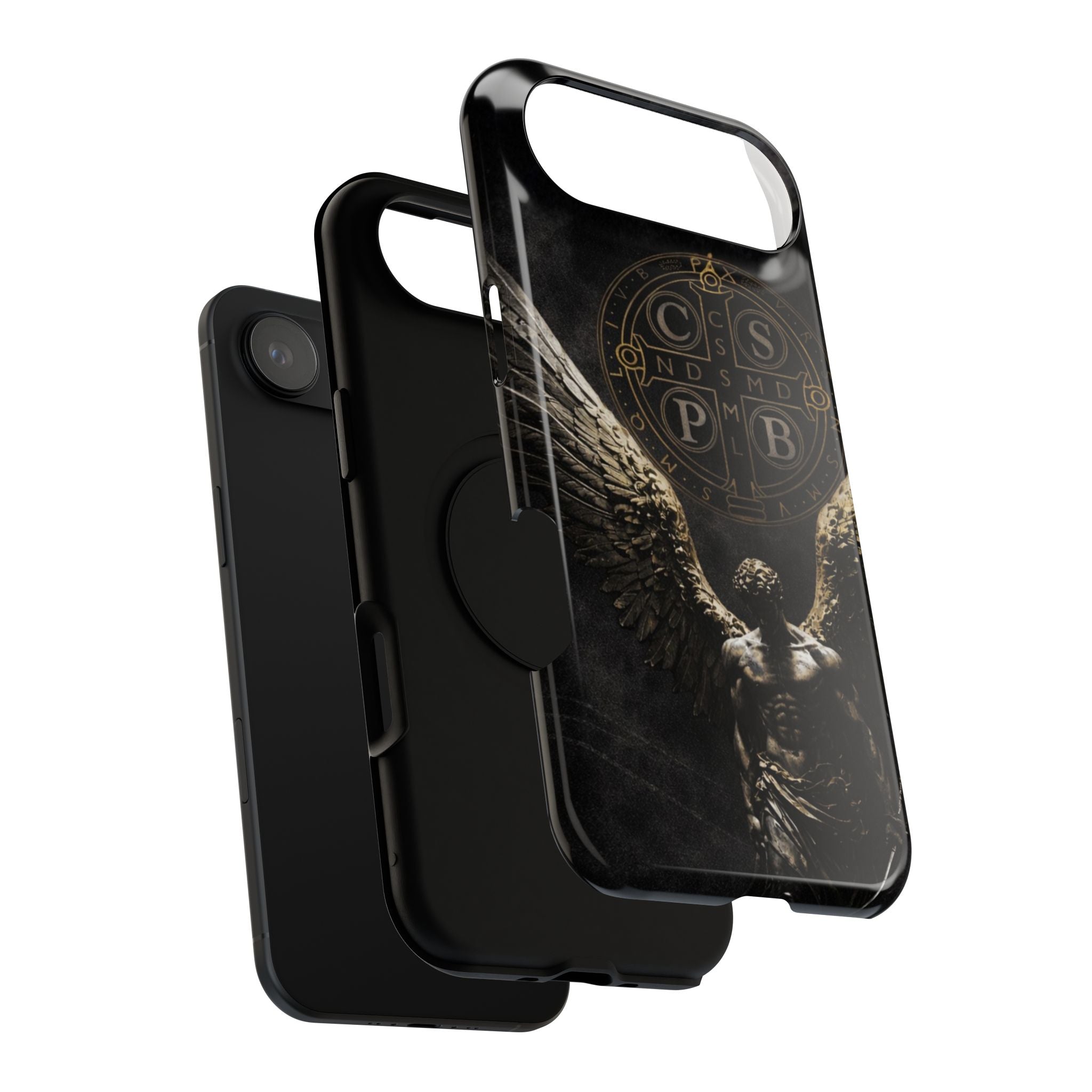 Saint Benedict Medal Phone Case – Archangel Warrior Design, Catholic Protection Case (iPhone & Samsung)