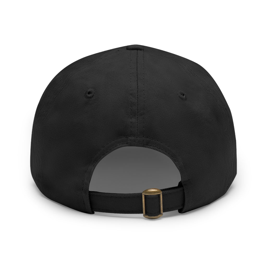Iter Fidelis Leather Patch Dad Hat — Religious Cross Embroidered Baseball Cap