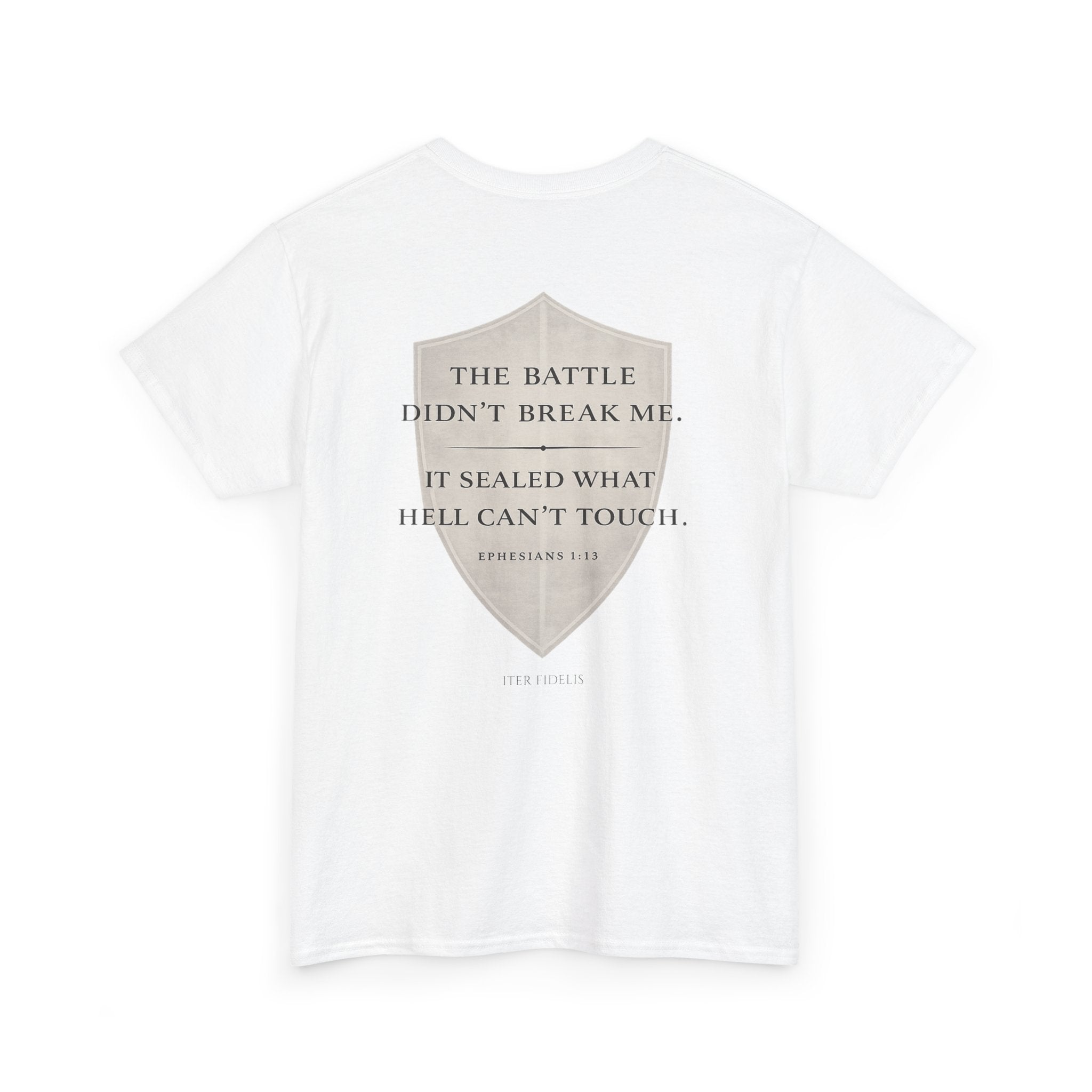 Christian Shield Tee — "Iter Fidelis" & Ephesians 6:16 Faith T‑Shirt