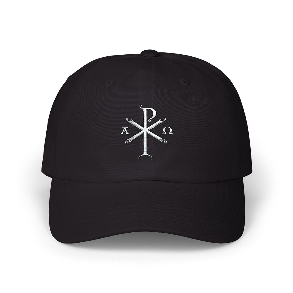 Chi Rho Embroidered Dad Cap — Alpha & Omega Christian Baseball Hat