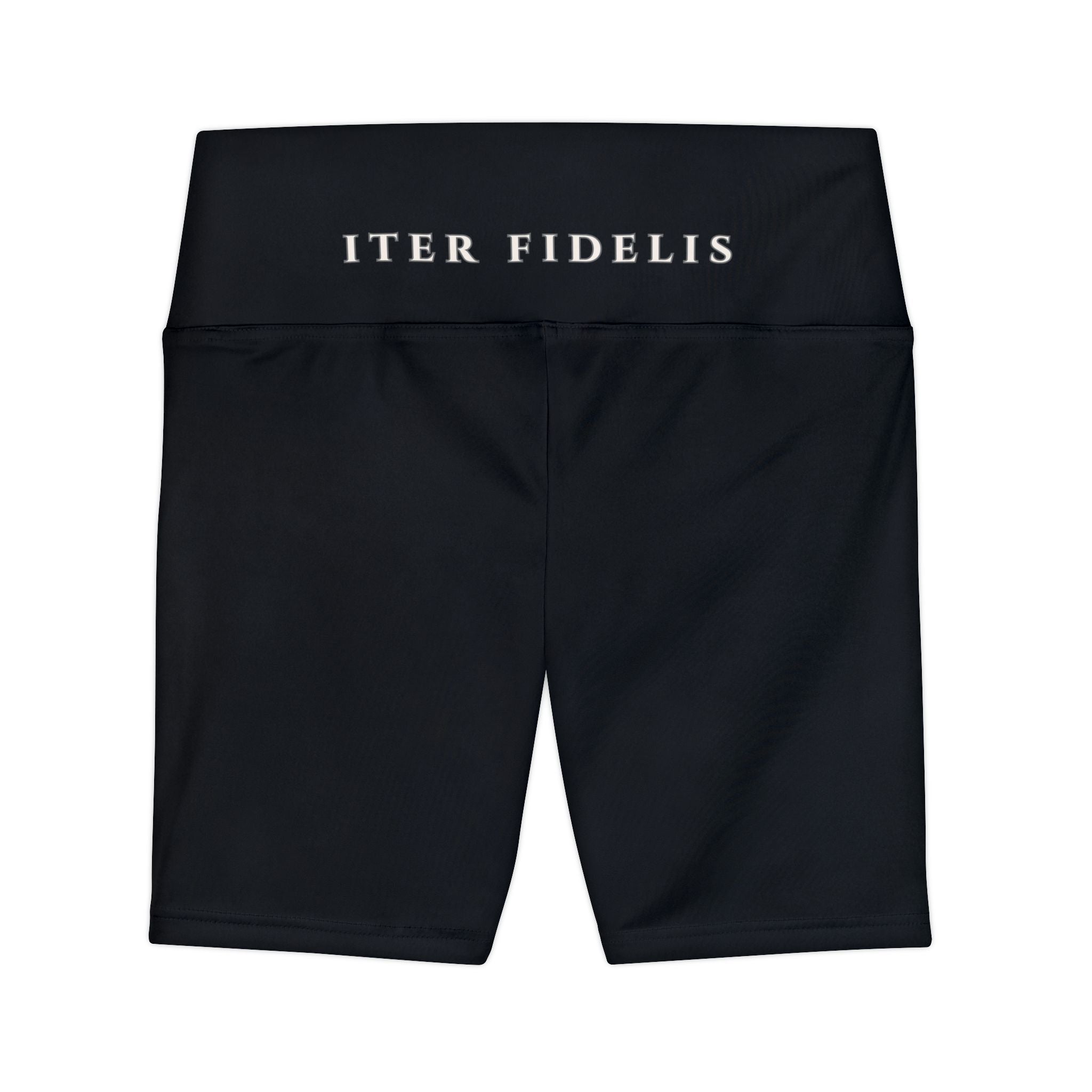 Women's Workout Shorts — 'Iter Fidelis' High-Waist Athletic Biker Shorts