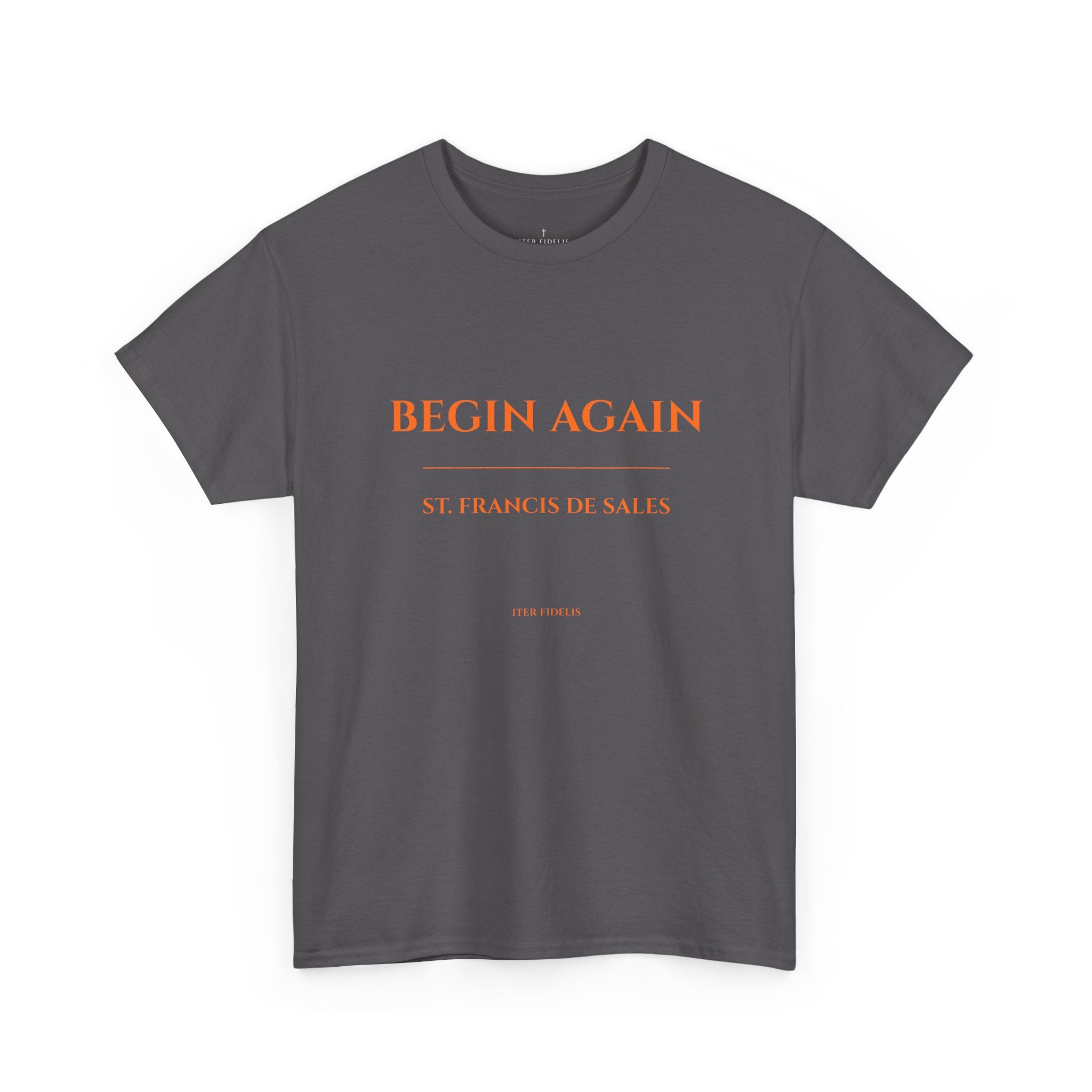 Begin Again minimalist text tee | Inspirational slogan shirt