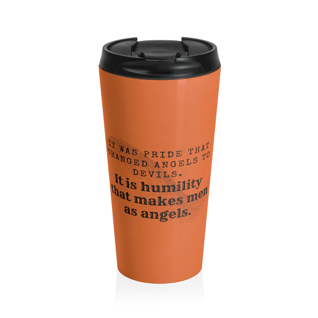 The Humility Mug — Iter Fidelis Orange Stainless Steel Travel Mug