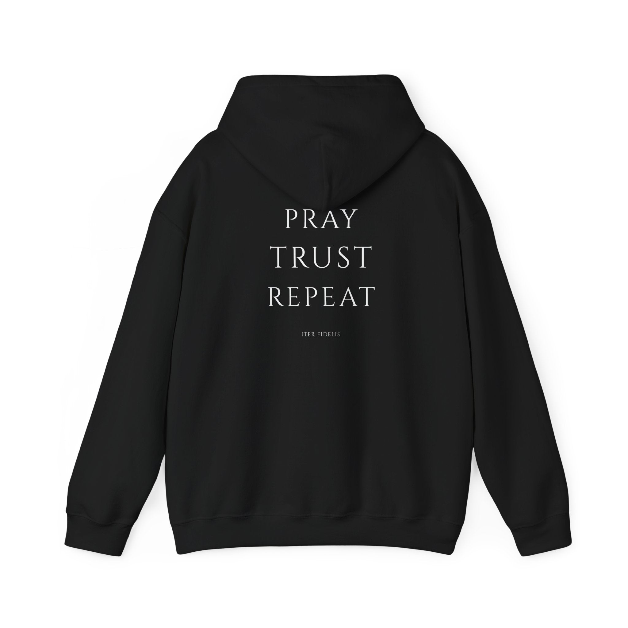 Iter Fidelis cross hoodie | Pray Trust Repeat religious hoodie