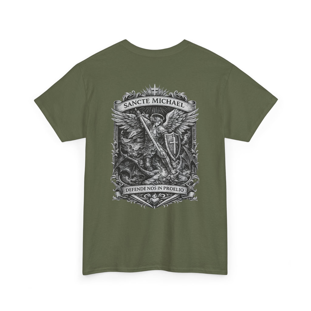 Sancte Michael Guardian Angel Tee | Saint Michael Shield Cross T-shirt