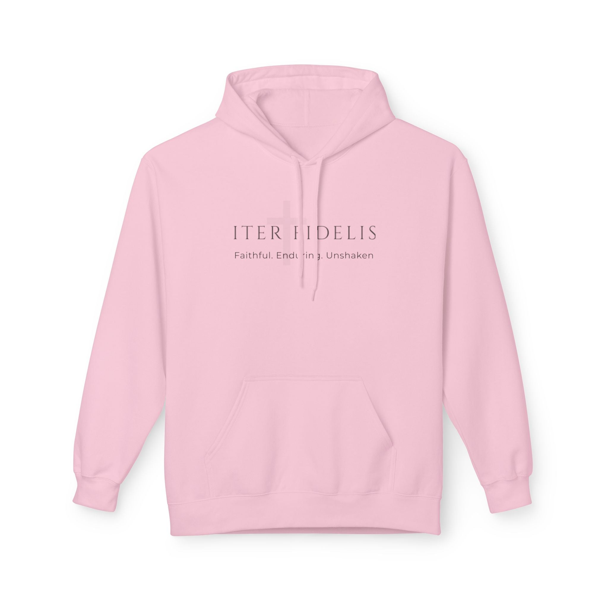 Iter Fidelis Minimalist Hoodie — 'iter fidelis' Latin Script