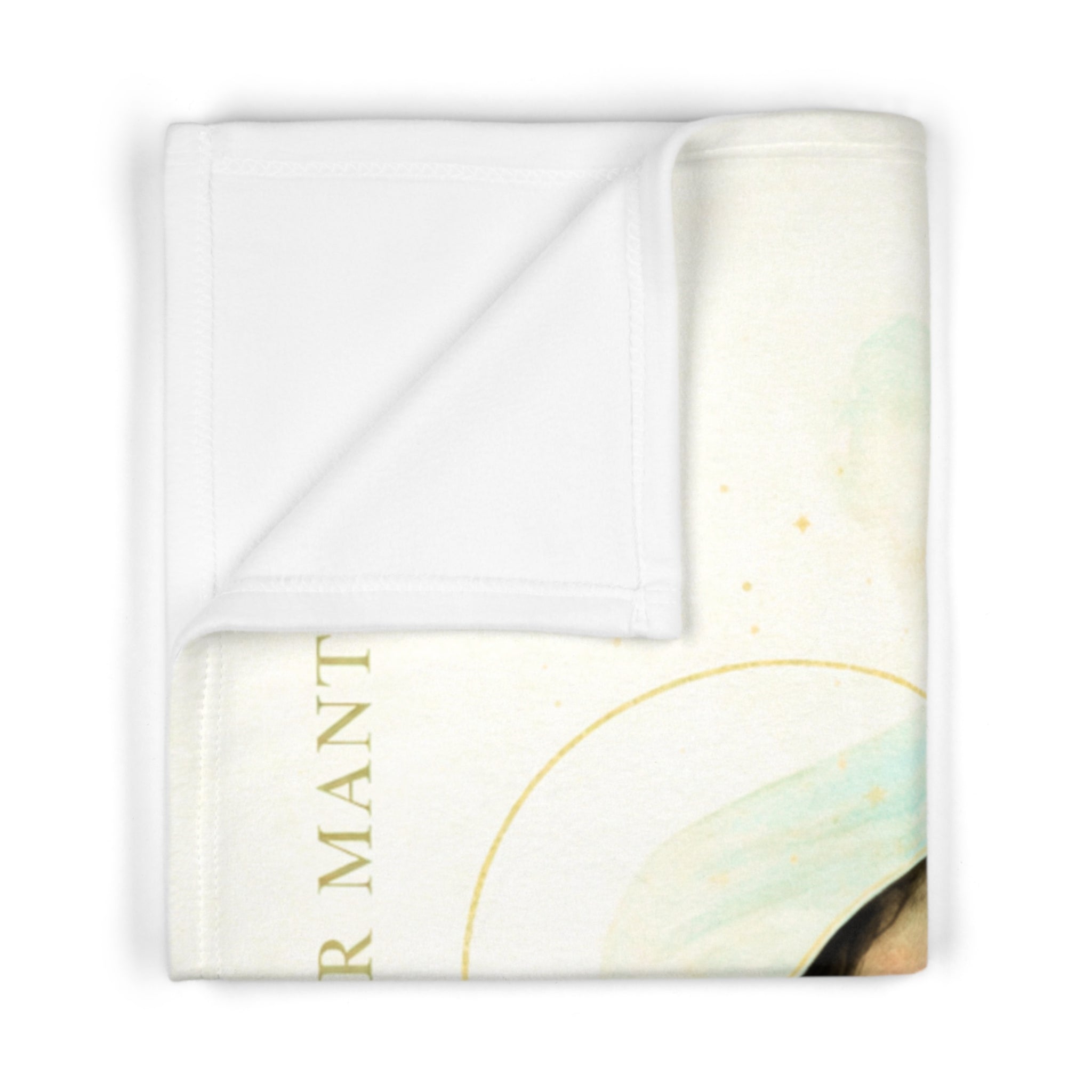 Under Her Mantle Baby Blanket — Mary & Infant Jesus Soft Fleece Blanket