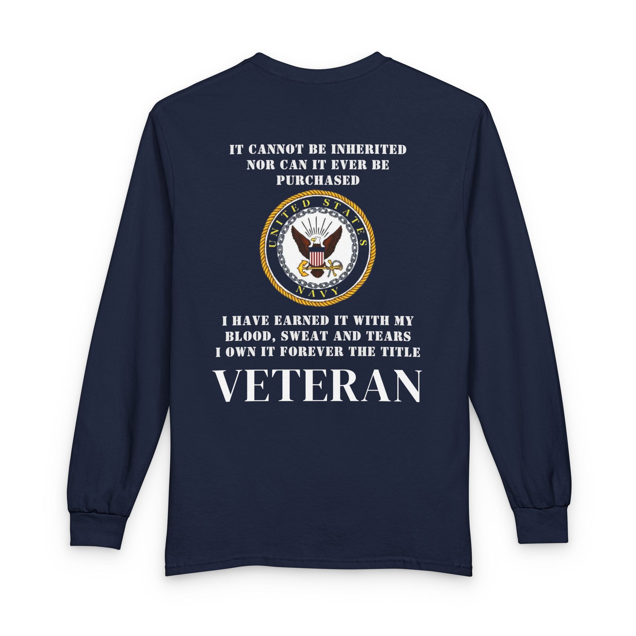 DD214 Alumni Navy Veteran T-Shirt — 'I Have Earned It' Military LS