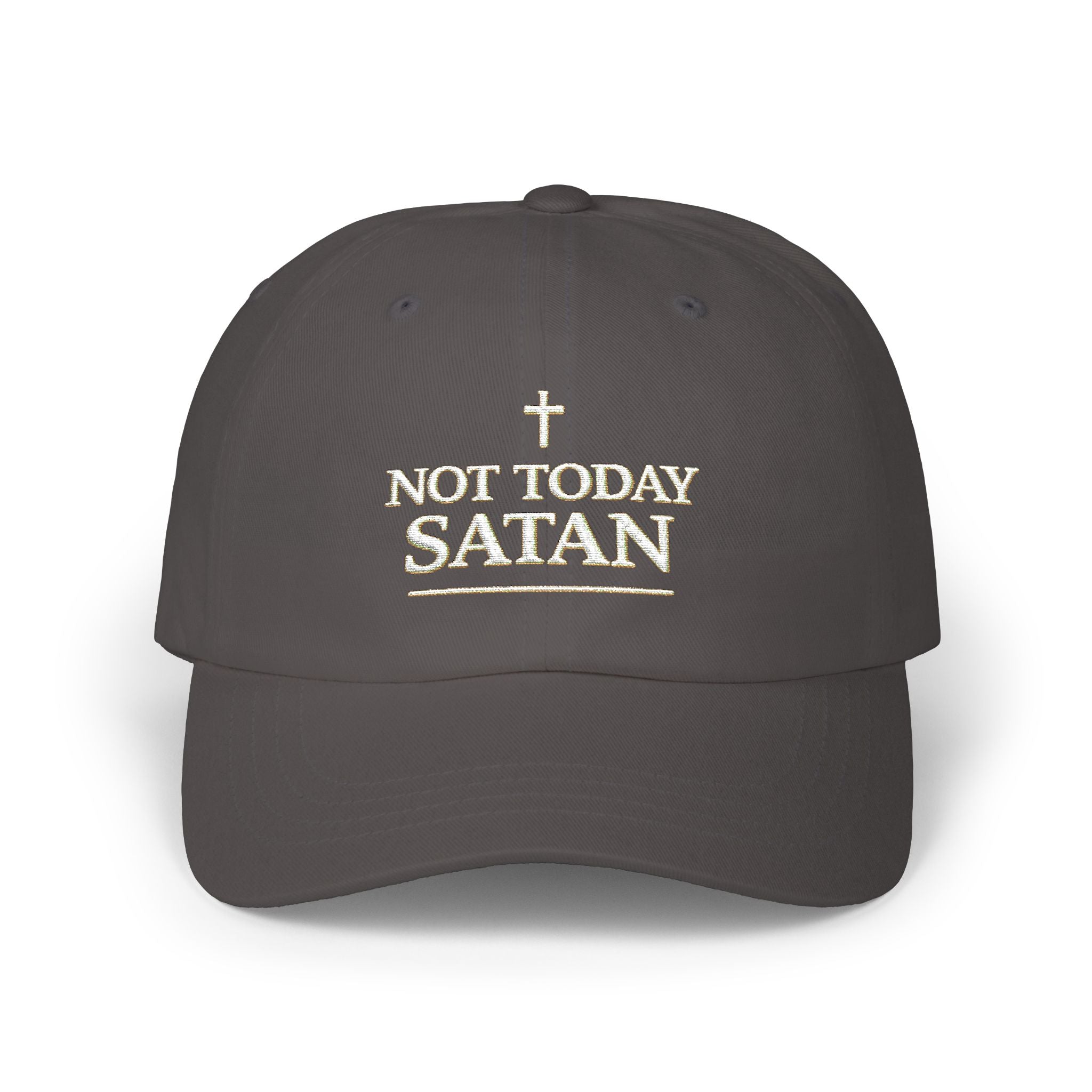 "Not Today Satan" Embroidered Dad Cap — Iter Fidelis