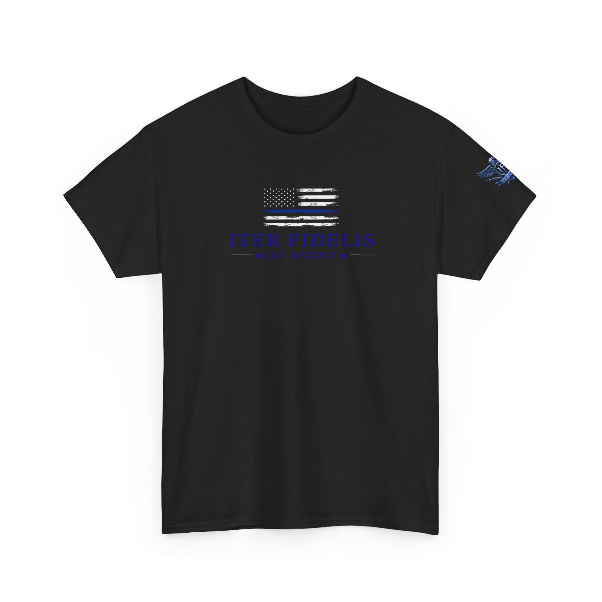 Iter Fidelis – Stand Behind the Heroes Thin Blue Line Tee