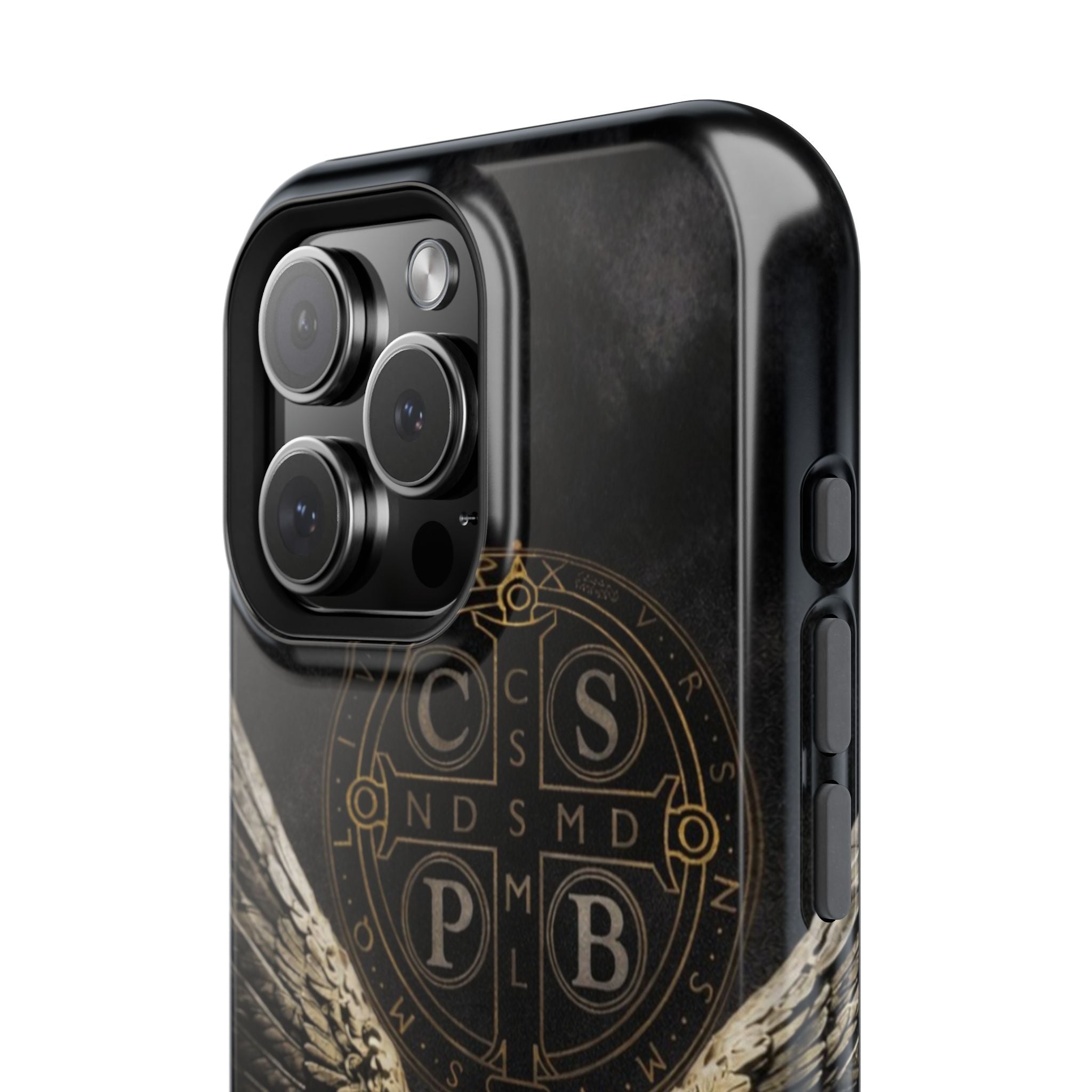 Saint Benedict Medal Phone Case – Archangel Warrior Design, Catholic Protection Case (iPhone & Samsung)