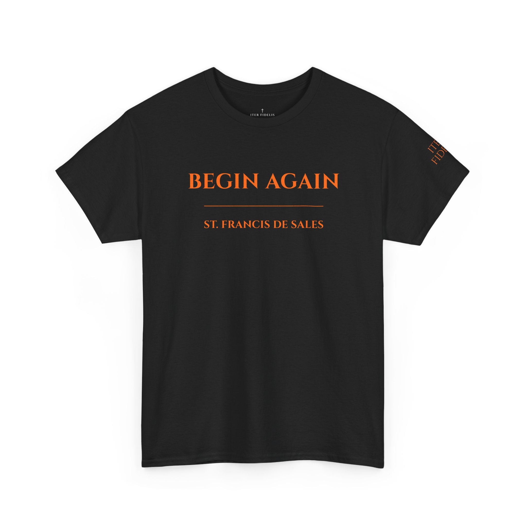 Begin Again minimalist text tee | Inspirational slogan shirt