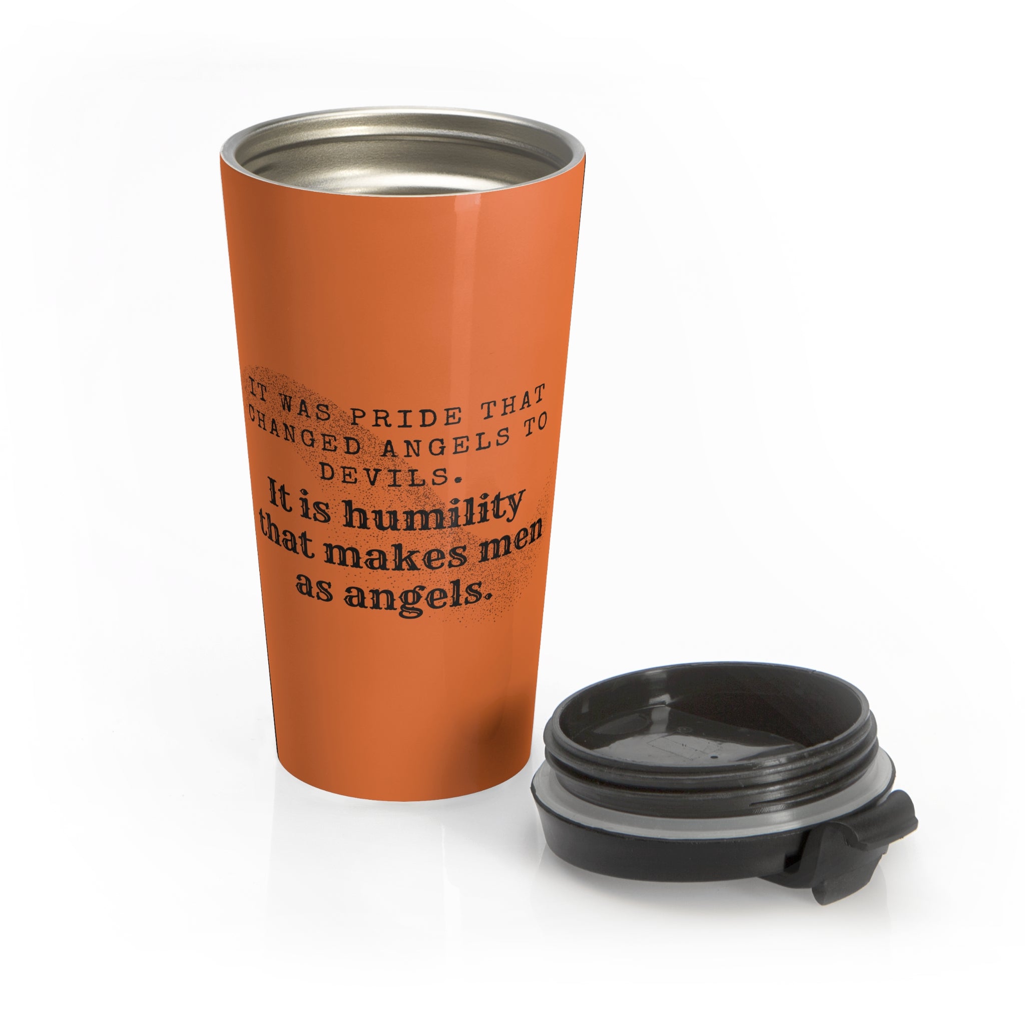 The Humility Mug — Iter Fidelis Orange Stainless Steel Travel Mug