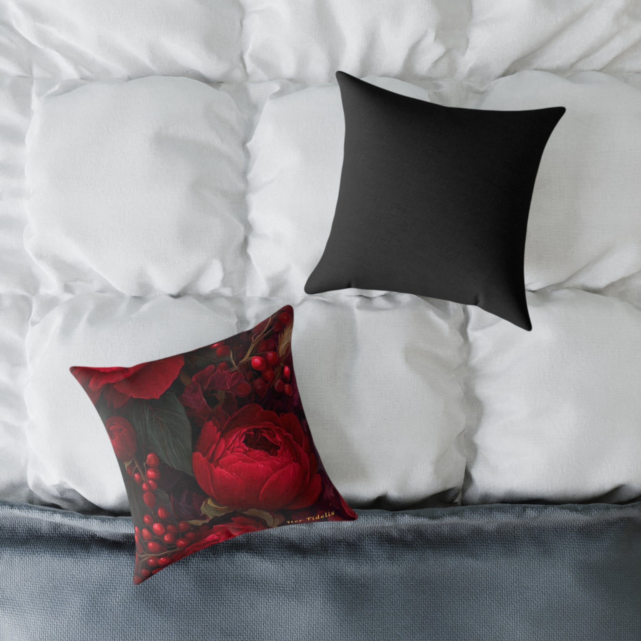 Bold Peony & Berry Iter Fidelis Throw Pillow