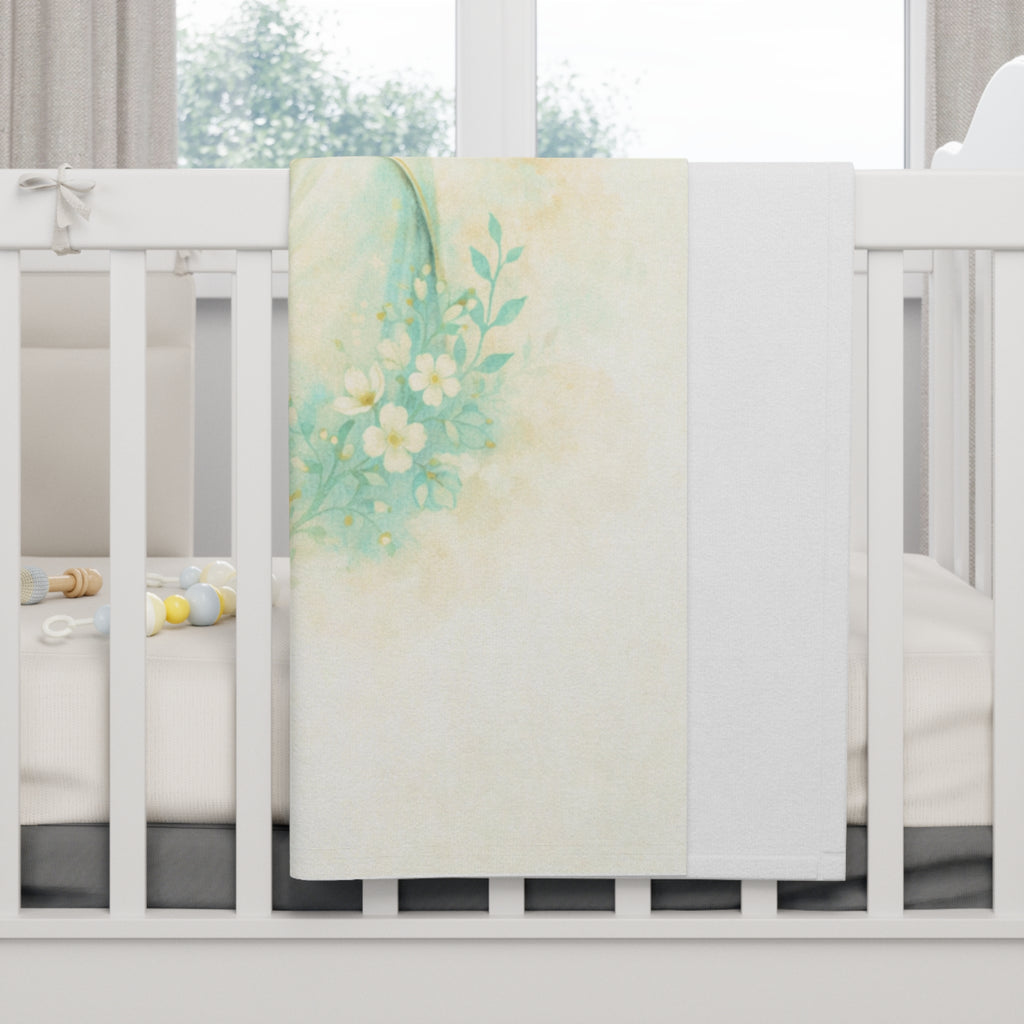 Under Her Mantle Baby Blanket — Mary & Infant Jesus Soft Fleece Blanket