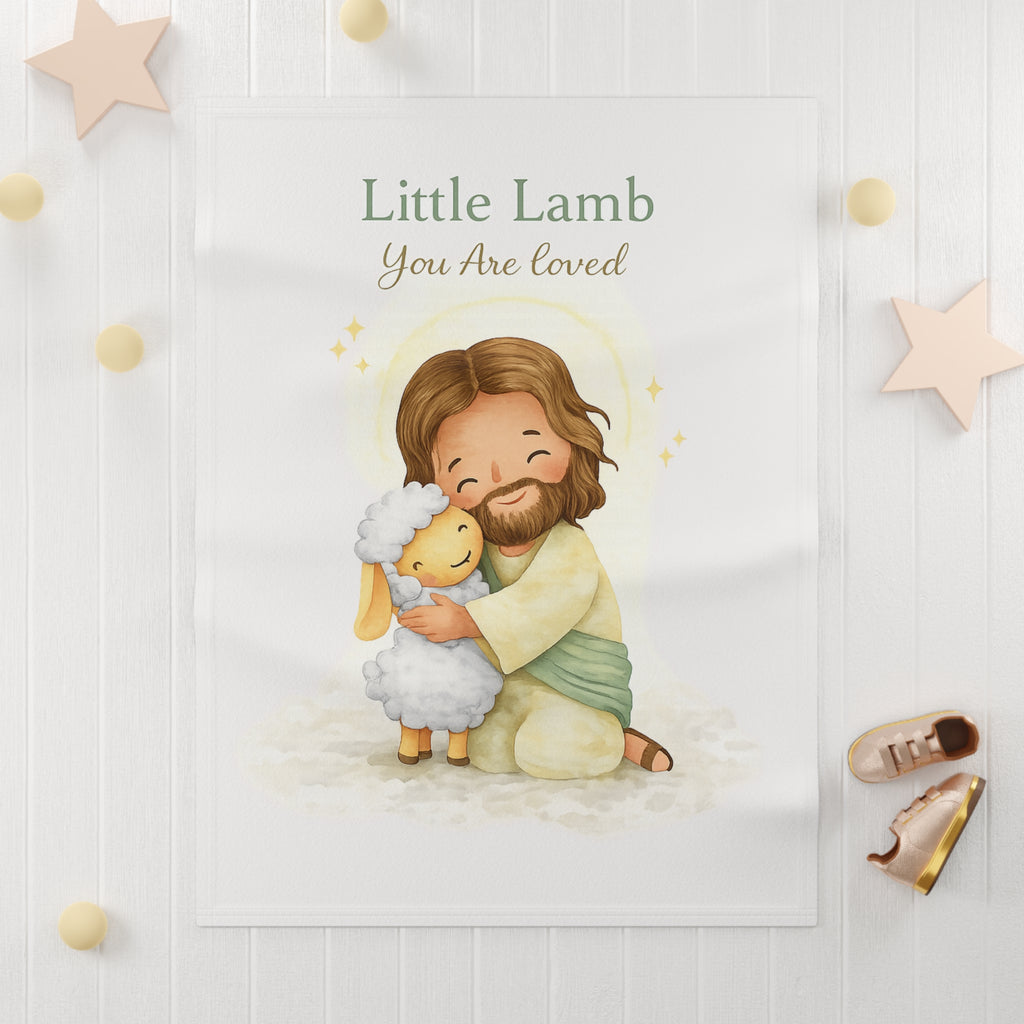 Little Lamb You Are Loved Soft Fleece Baby Blanket