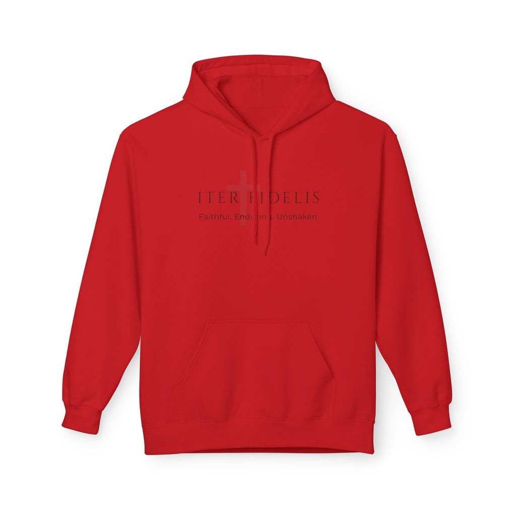 Iter Fidelis Minimalist Hoodie — 'iter fidelis' Latin Script