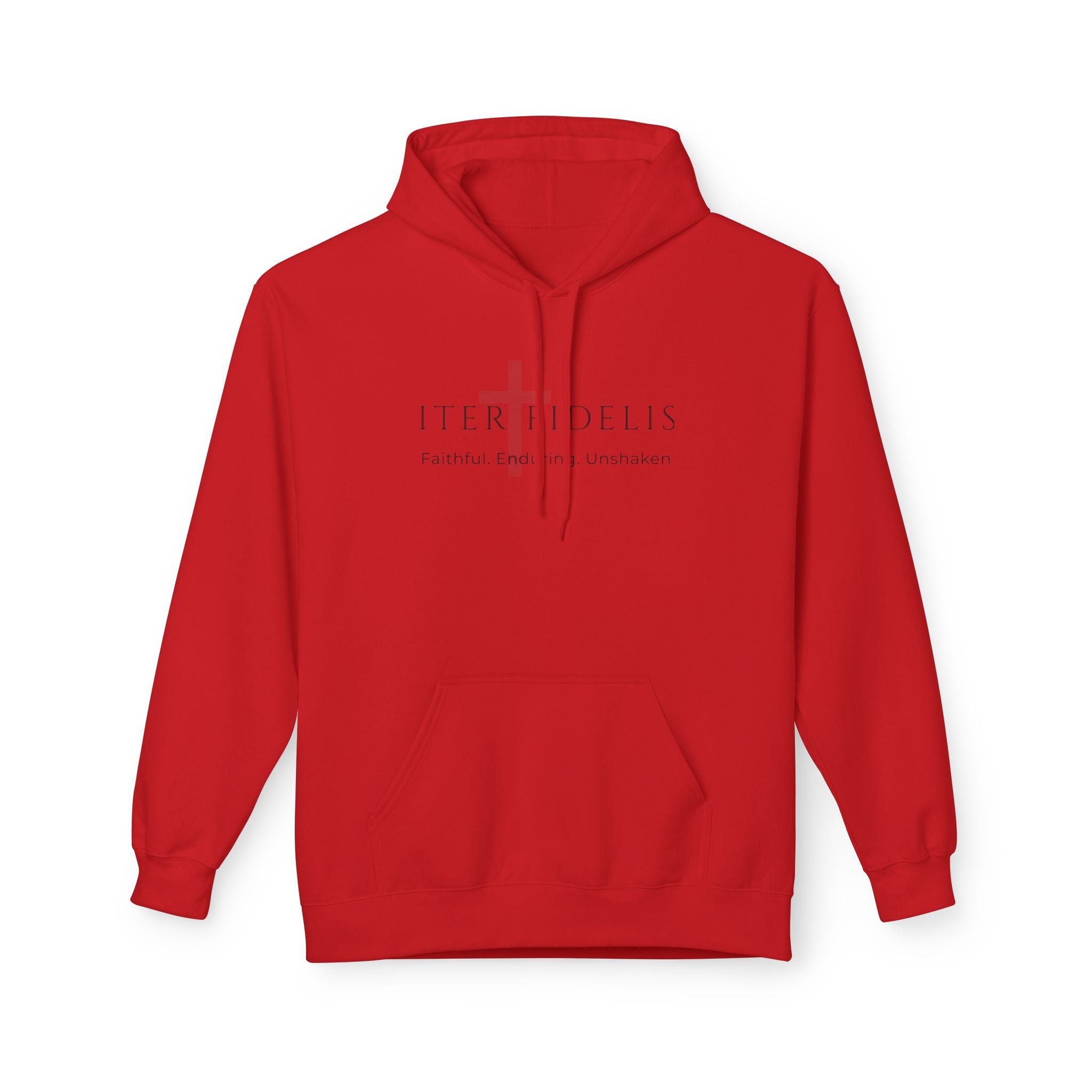 Iter Fidelis Minimalist Hoodie — 'iter fidelis' Latin Script