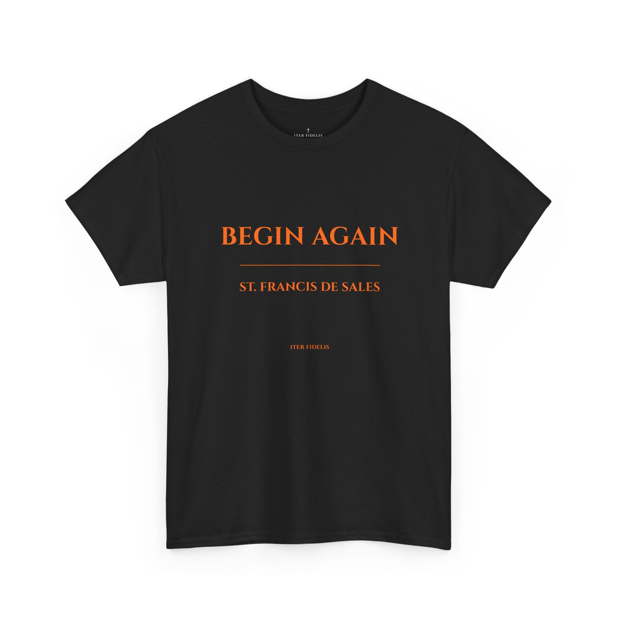 Begin Again minimalist text tee | Inspirational slogan shirt