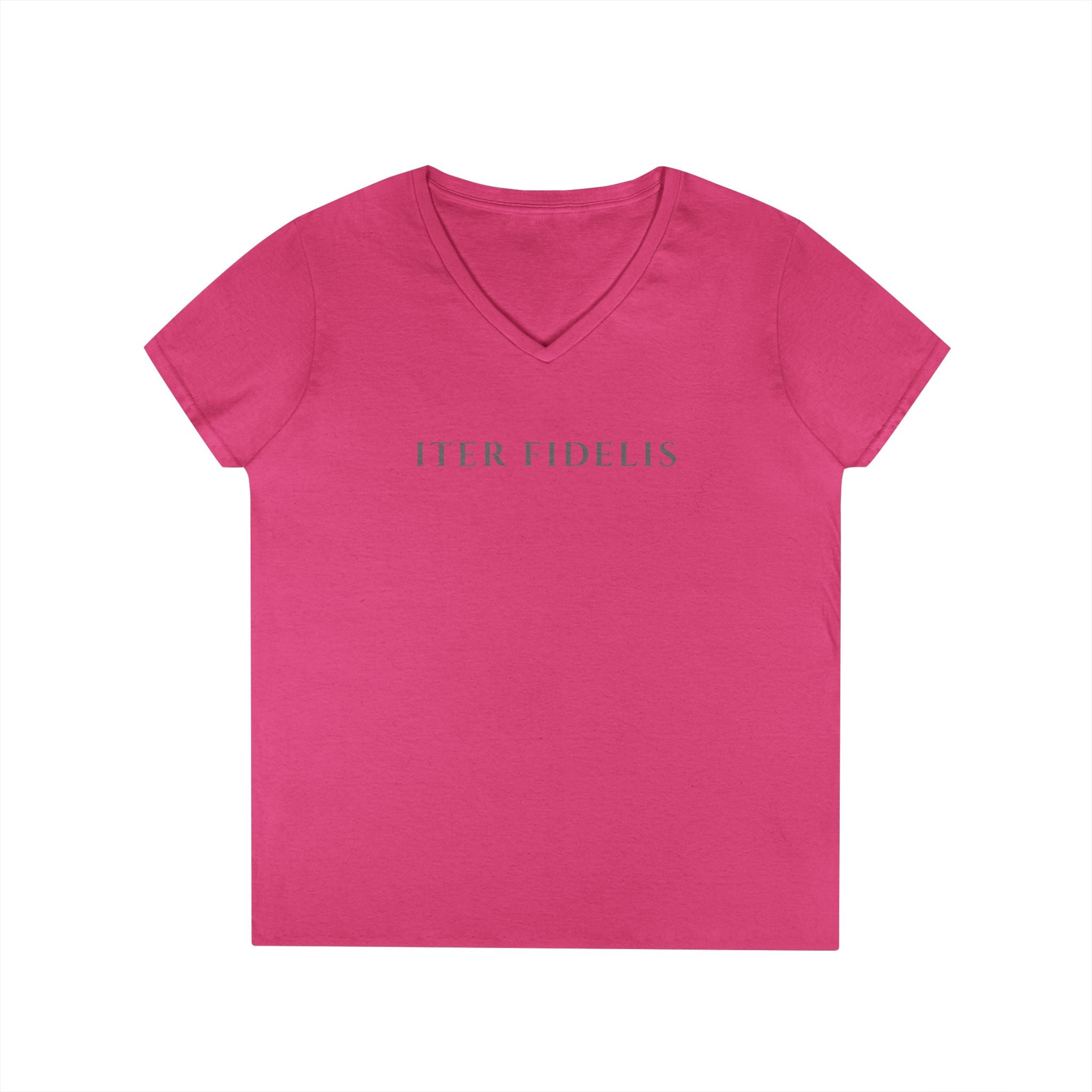 Sacred Heart Marian Graphic Ladies' Shirt —  Iter Fidelis V-Neck Tee
