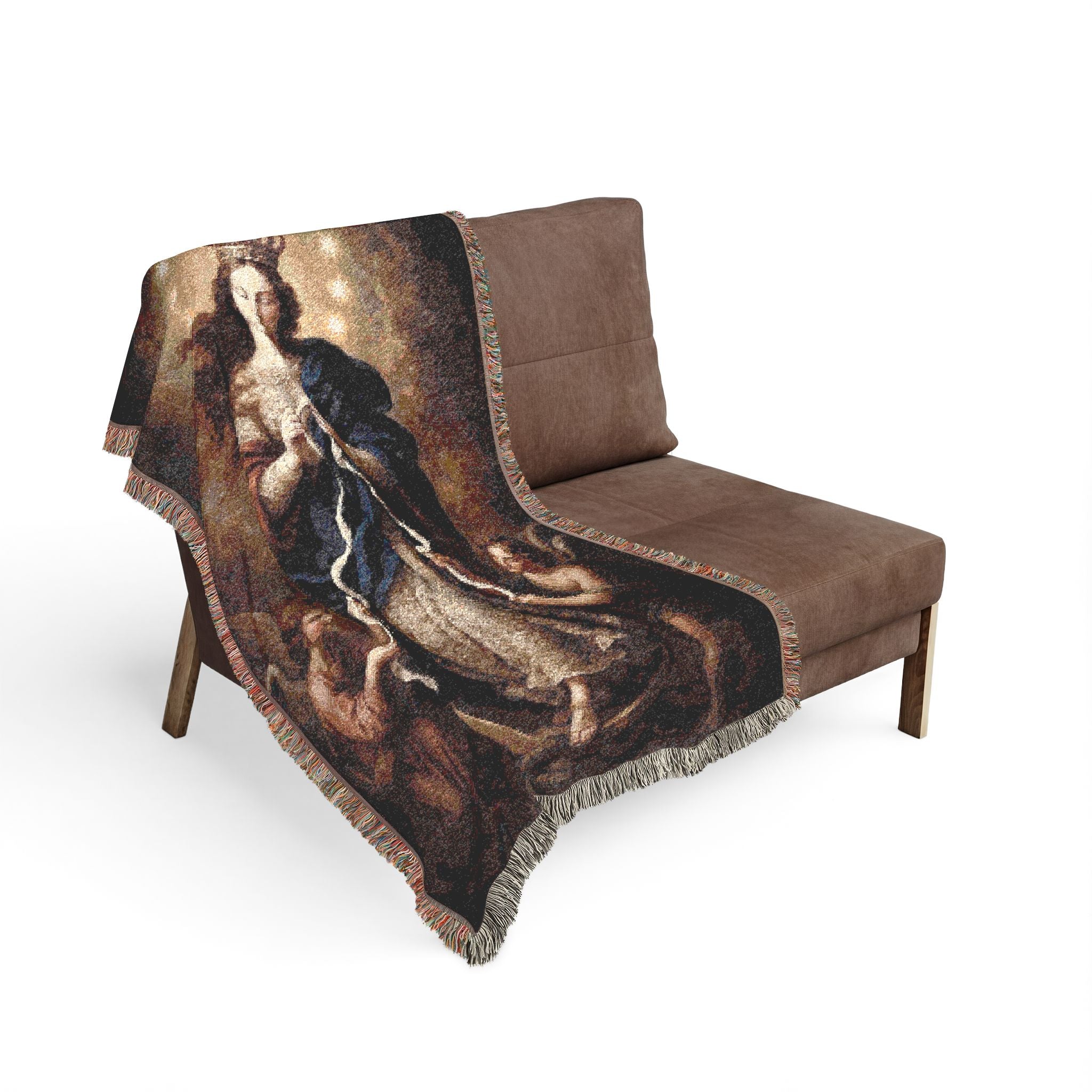 Mary Untier of Knots Woven Blanket - Virgin Mary Tapestry Throw