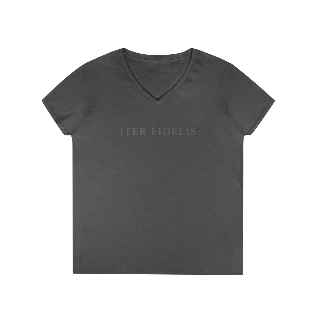 Sacred Heart Marian Graphic Ladies' Shirt —  Iter Fidelis V-Neck Tee