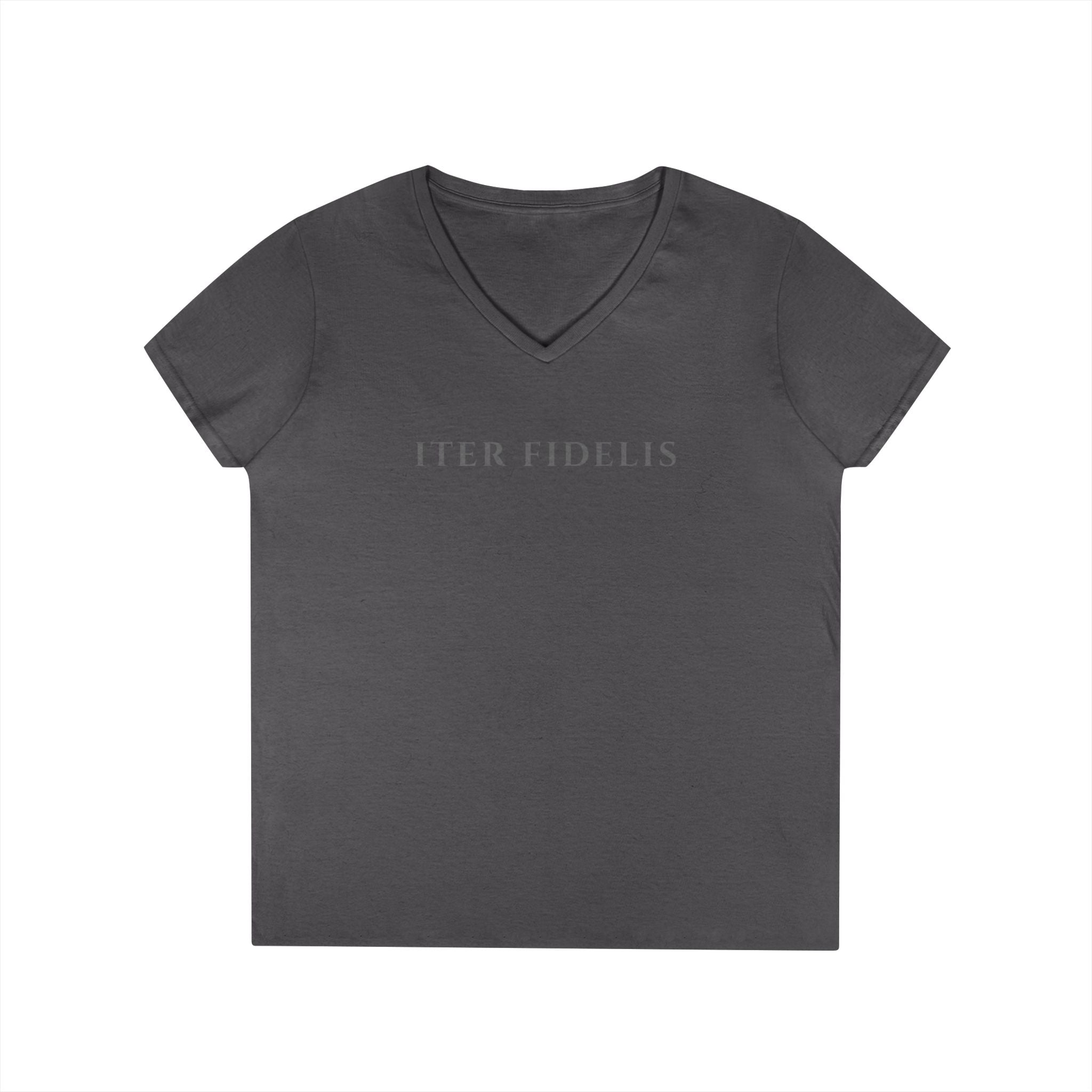 Sacred Heart Marian Graphic Ladies' Shirt —  Iter Fidelis V-Neck Tee