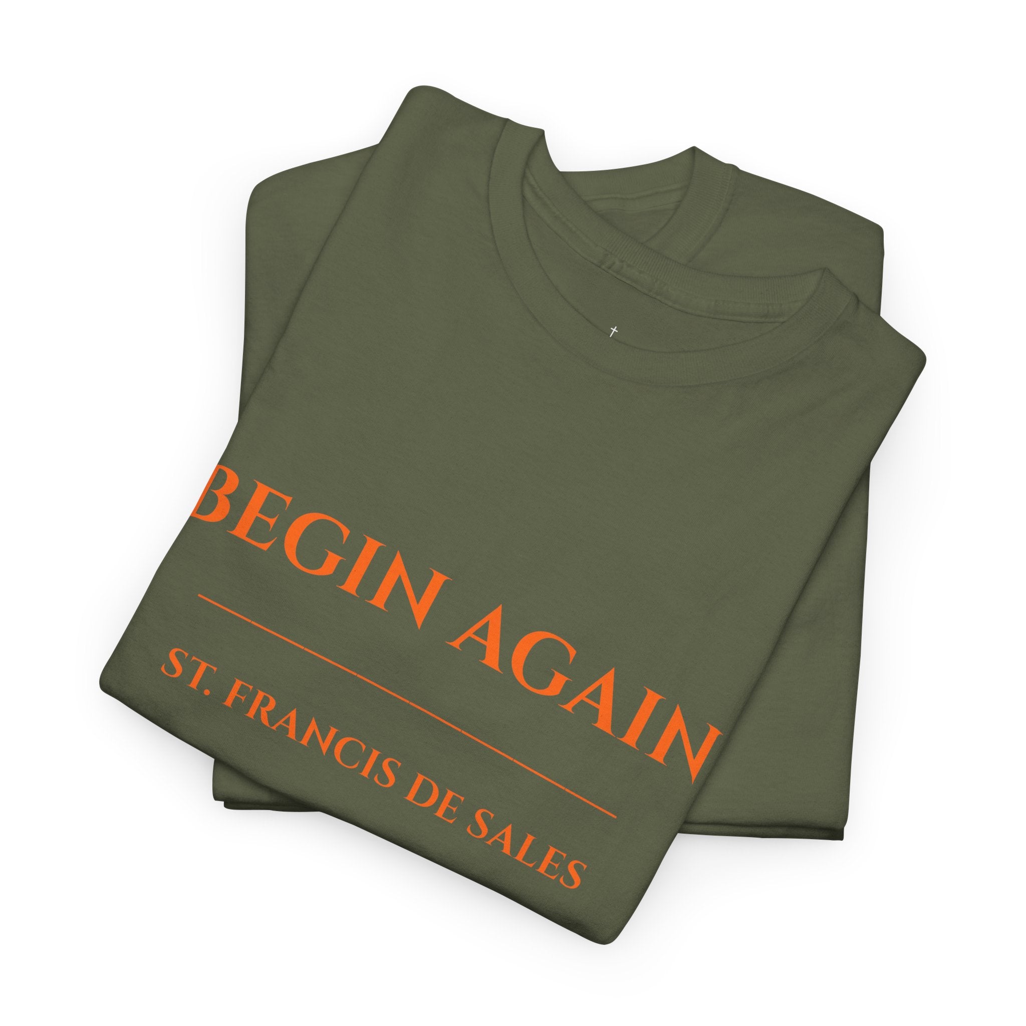Begin Again minimalist text tee | Inspirational slogan shirt