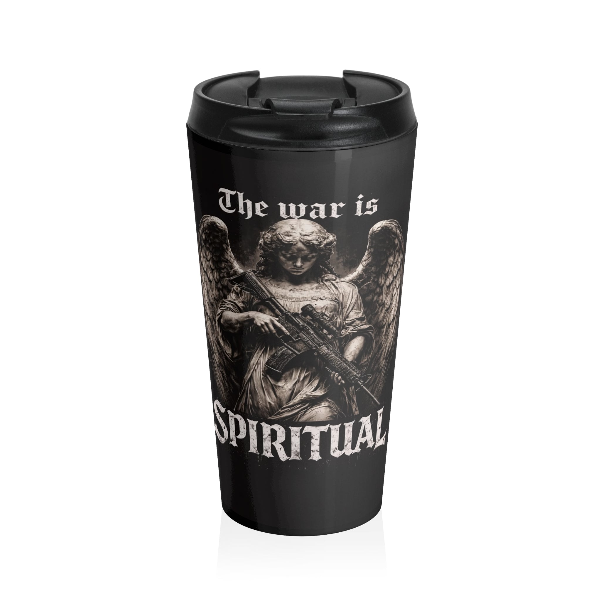 The War is Spiritual Mug — Iter Fidelis Stainless Steel Travel Mug