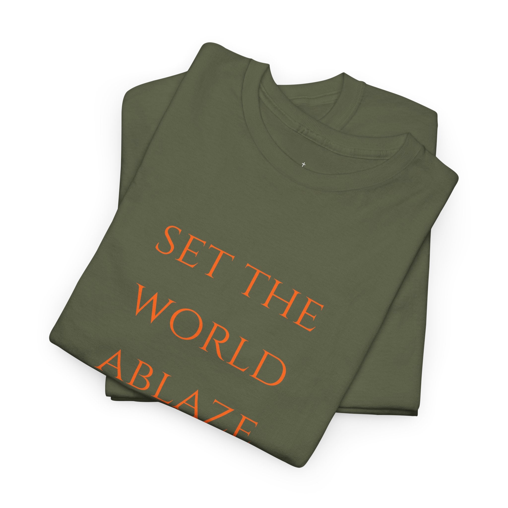 St. Catherine of Siena 'Set the World Ablaze' T-Shirt | Religious Saint Quote