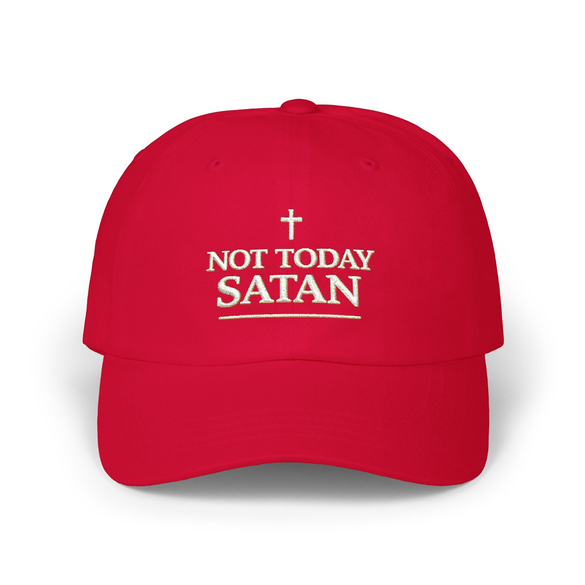 "Not Today Satan" Embroidered Dad Cap — Iter Fidelis