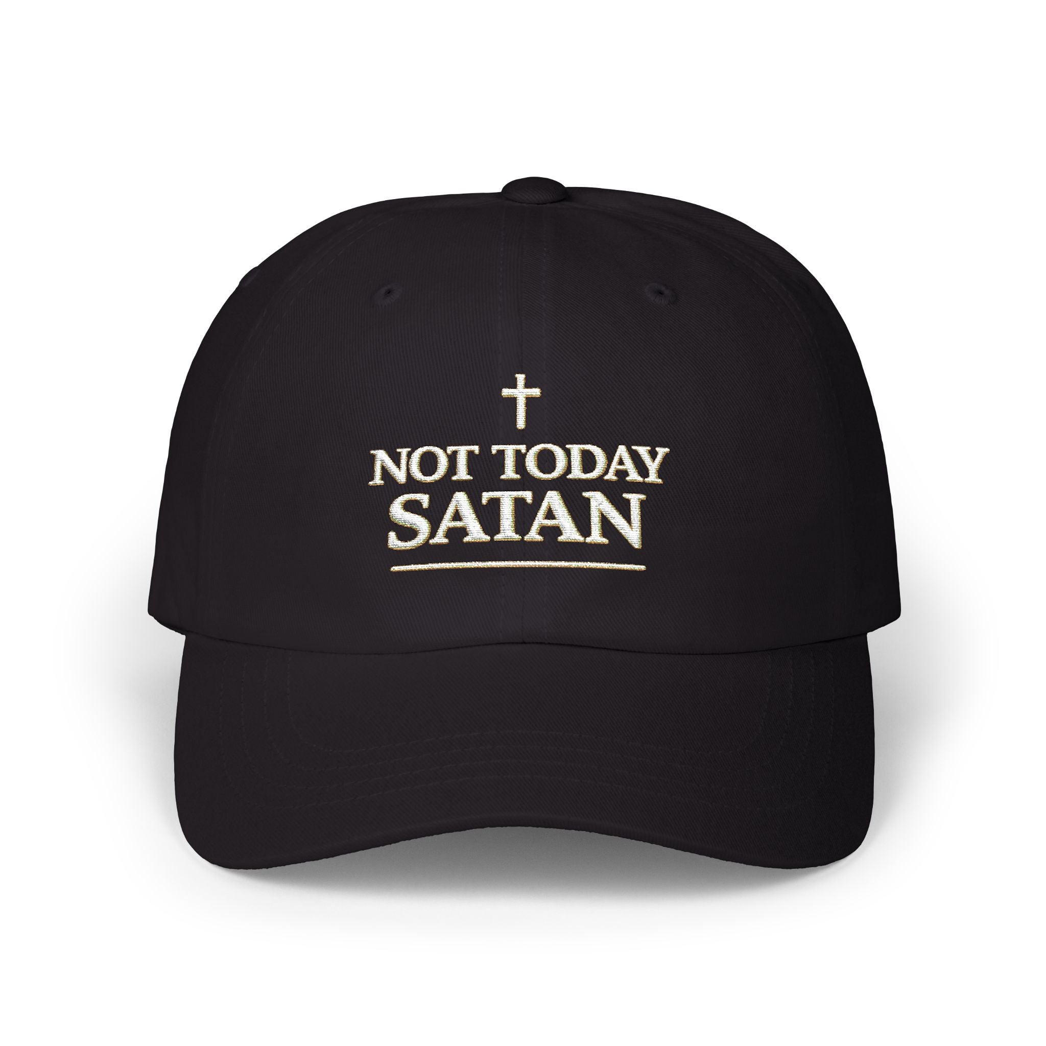 "Not Today Satan" Embroidered Dad Cap — Iter Fidelis