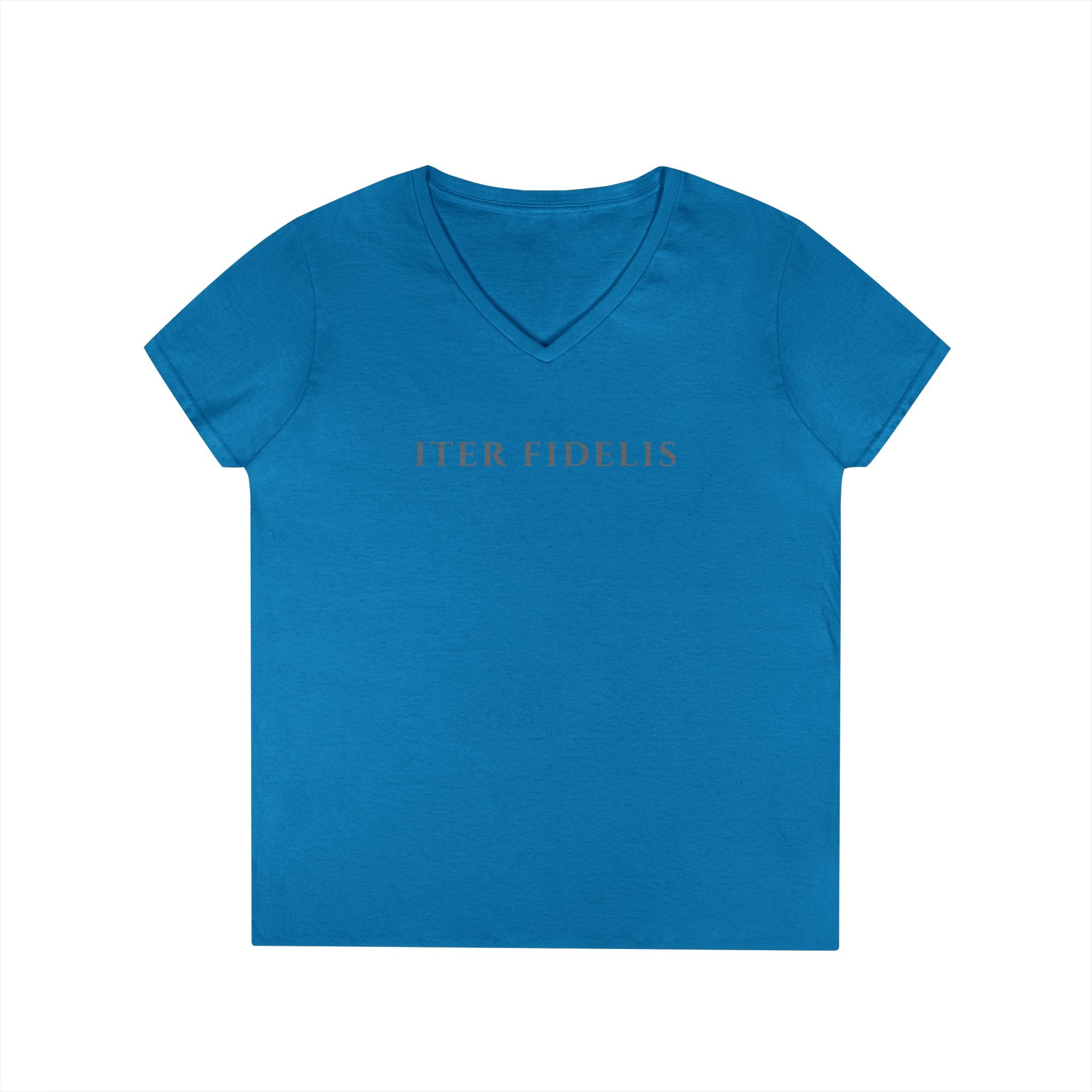 Sacred Heart Marian Graphic Ladies' Shirt —  Iter Fidelis V-Neck Tee