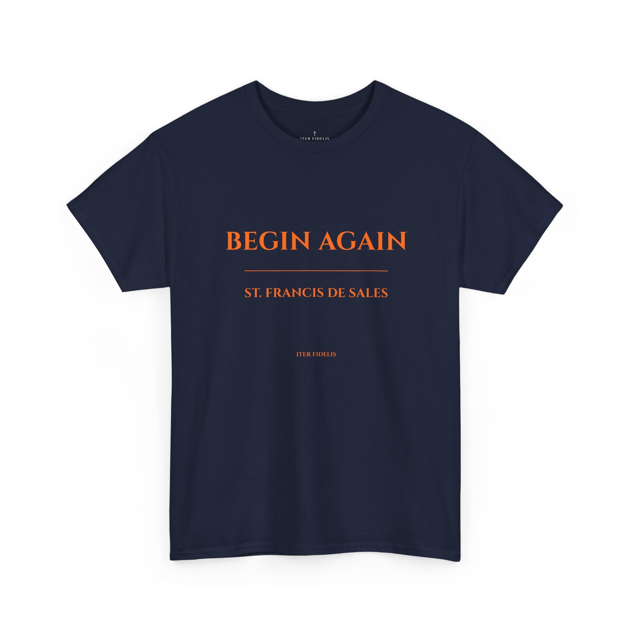 Begin Again minimalist text tee | Inspirational slogan shirt