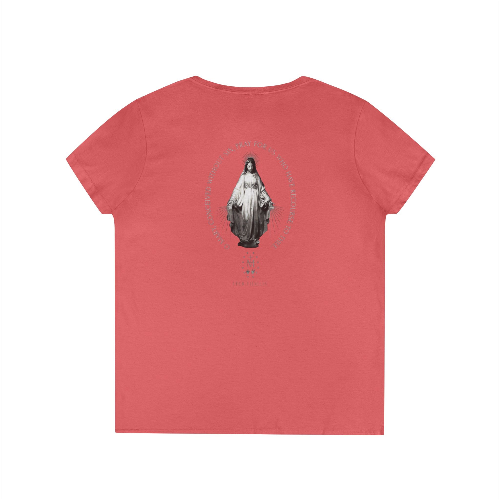Iter Fidelis V-Neck Tee — Sacred Heart Marian Graphic Ladies' Shirt