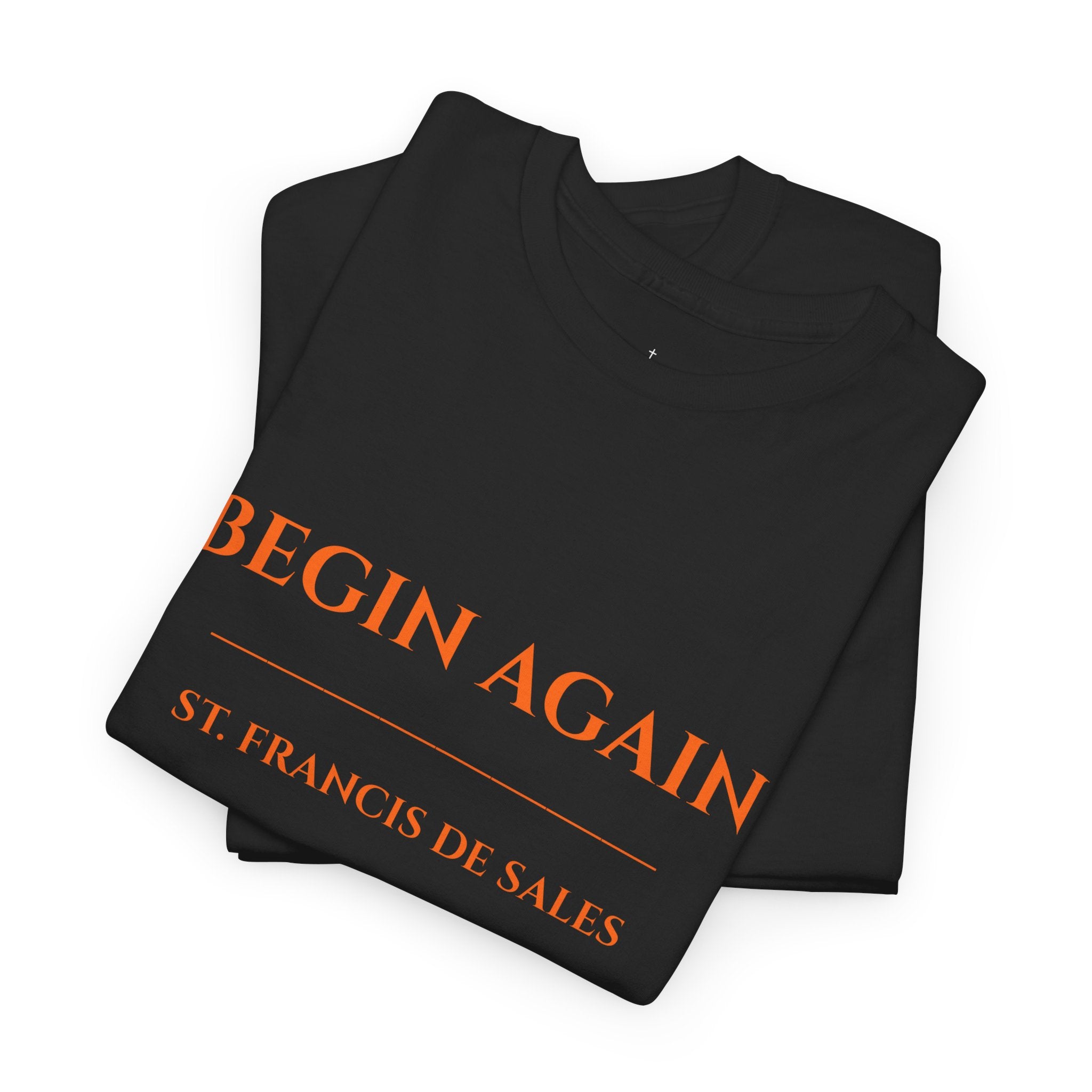 Begin Again minimalist text tee | Inspirational slogan shirt