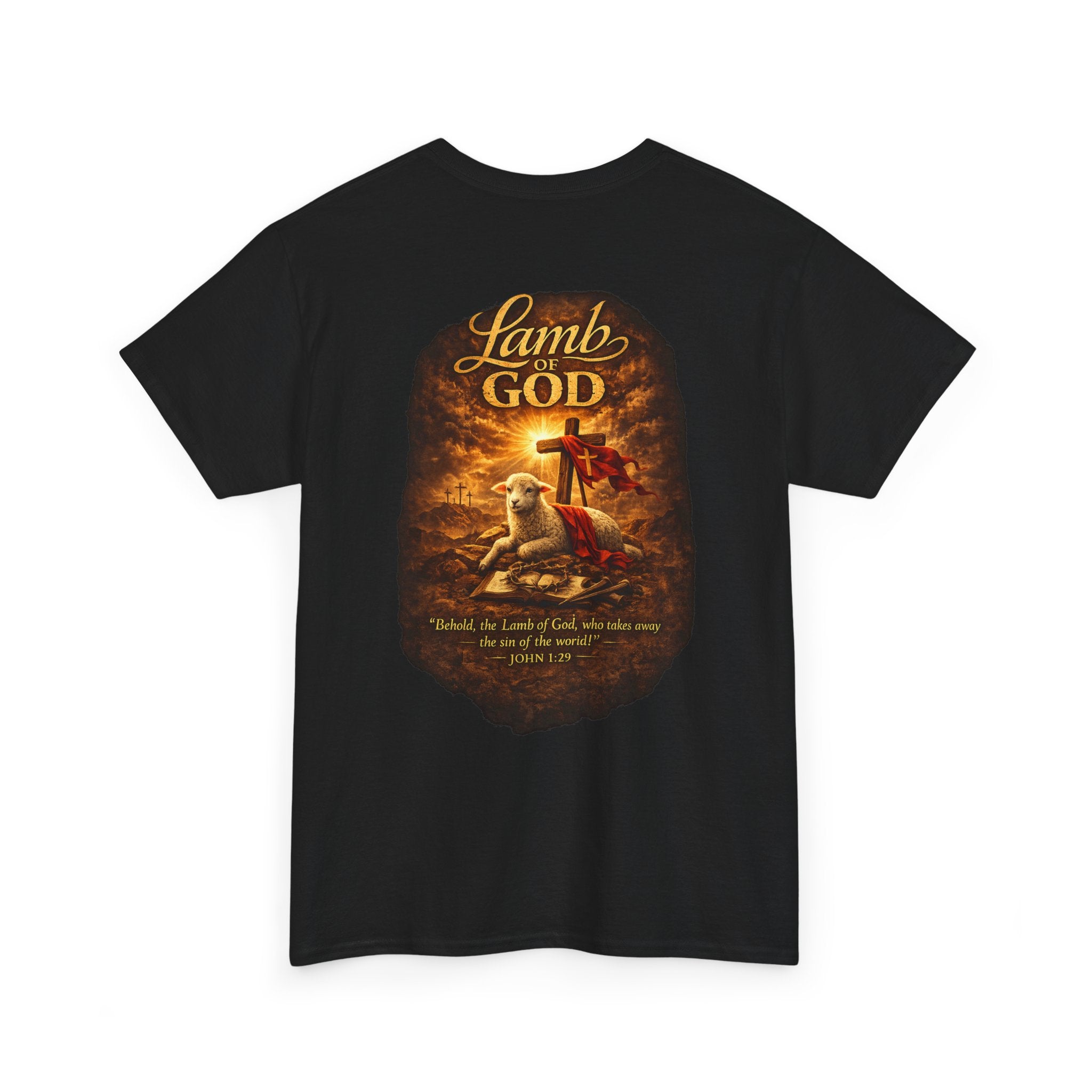 Lamb of God Christian T-Shirt | Iter Fidelis Cross Faith Tee
