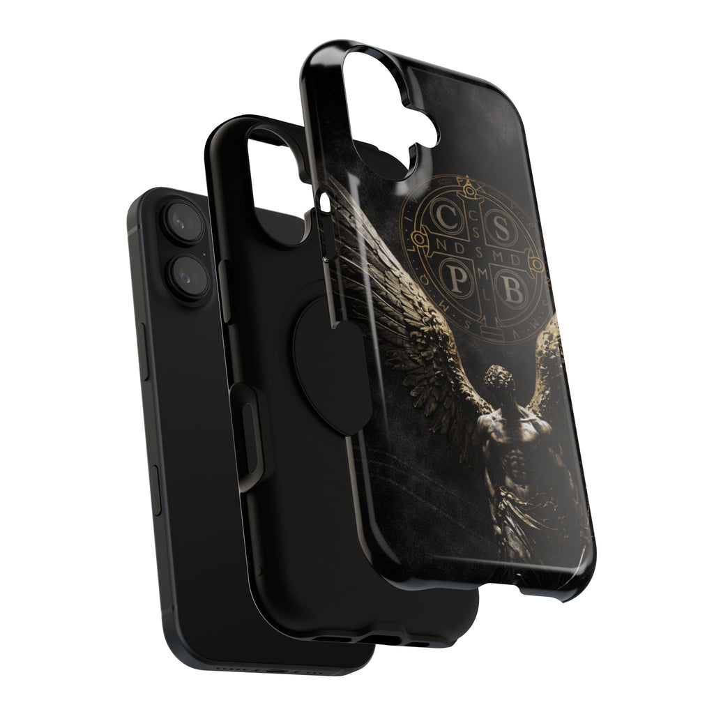 Saint Benedict Medal Phone Case – Archangel Warrior Design, Catholic Protection Case (iPhone & Samsung)