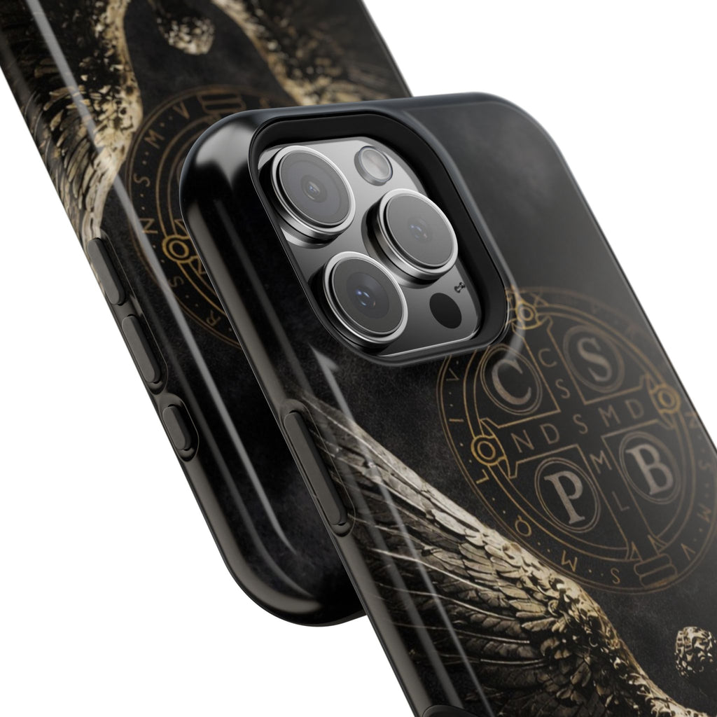Saint Benedict Medal Phone Case – Archangel Warrior Design, Catholic Protection Case (iPhone & Samsung)