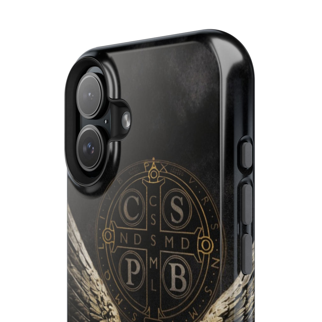 Saint Benedict Medal Phone Case – Archangel Warrior Design, Catholic Protection Case (iPhone & Samsung)